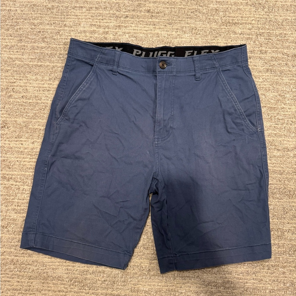 Plugg Men's Navy Flat Front Shorts